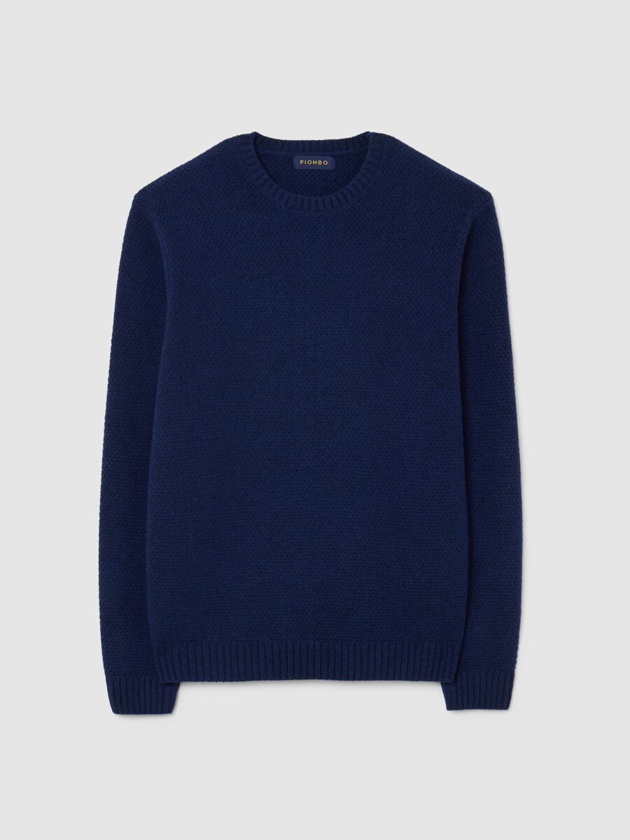 Blue pure wool jumper regular fit_0
