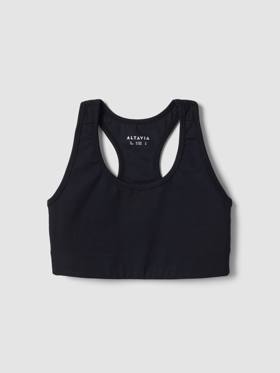 Reggiseno sportivo nero in tessuto elasticizzato_4