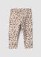 Beige stretch cotton leggings with animal print_2