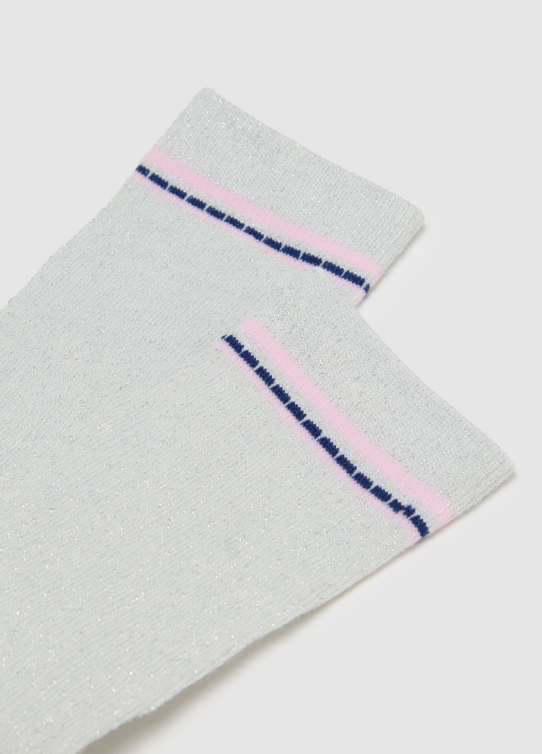 Short white socks with colourful details
