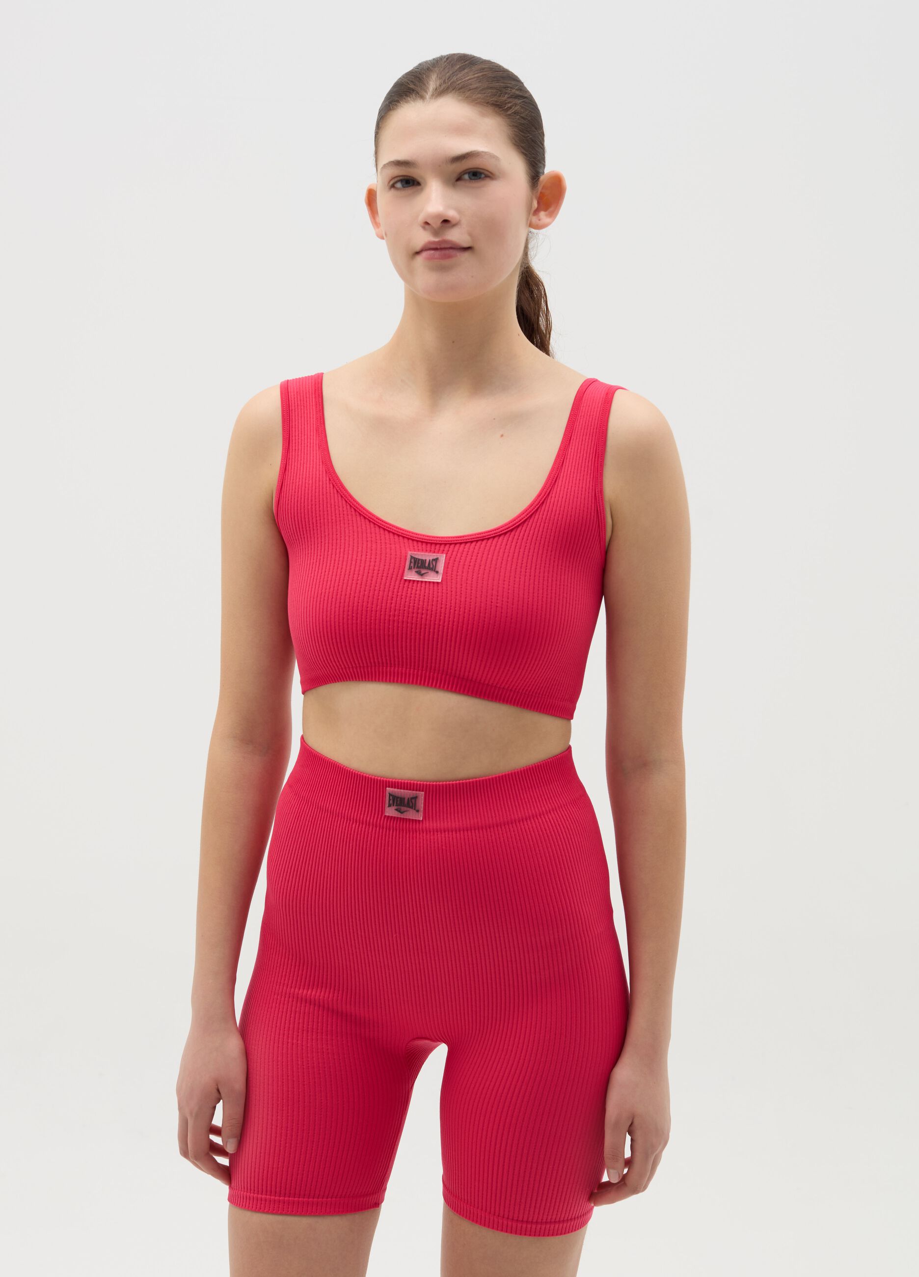 Ribbed cycle shorts