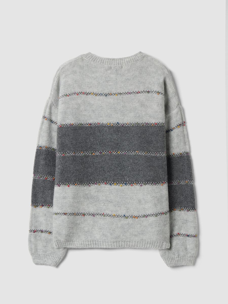 Grey striped crew-neck jumper, regular fit_2