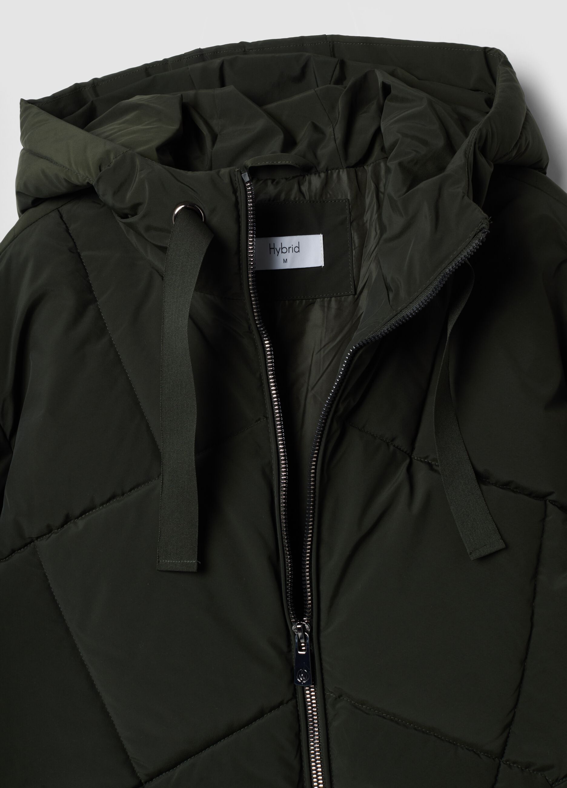 Giacca verde imbottita con cappuccio regular fit
