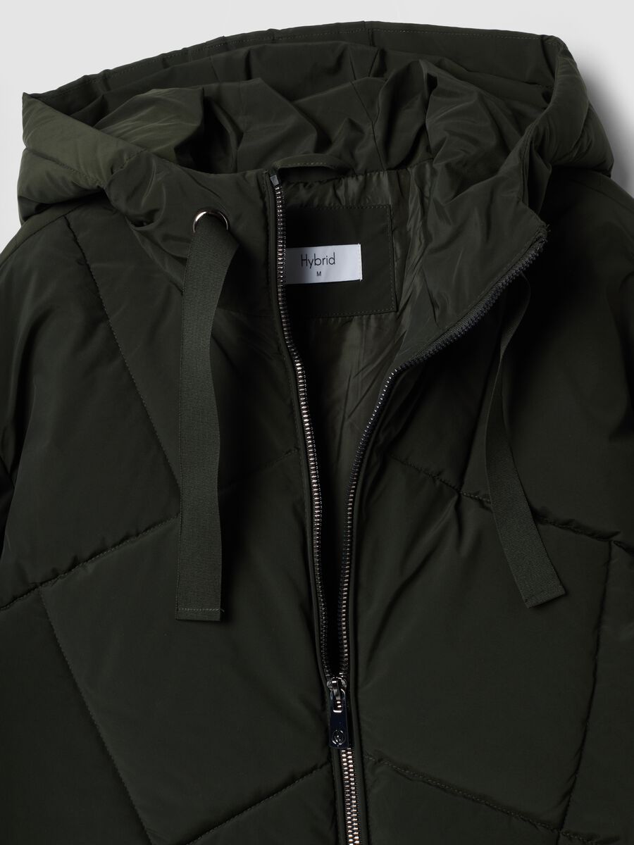 Giacca verde imbottita con cappuccio regular fit_1