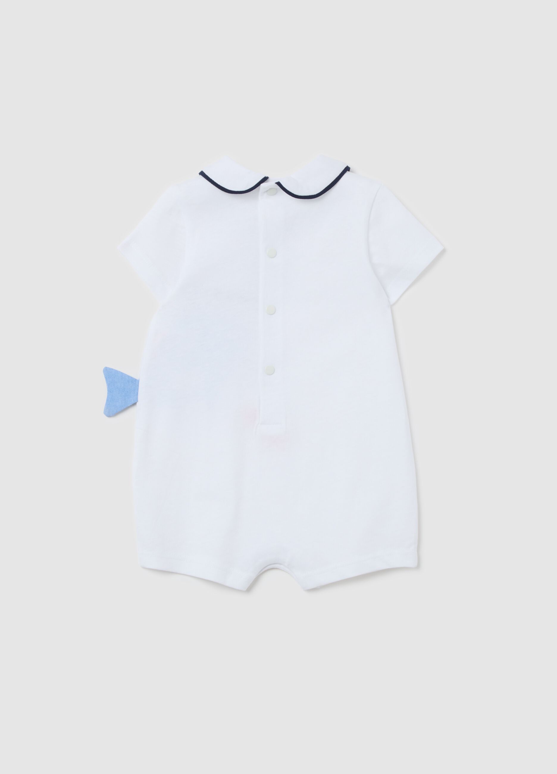 Cotton onesie with whale
