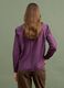 Purple pure cotton striped shirt with grandad collar, regular fit_3