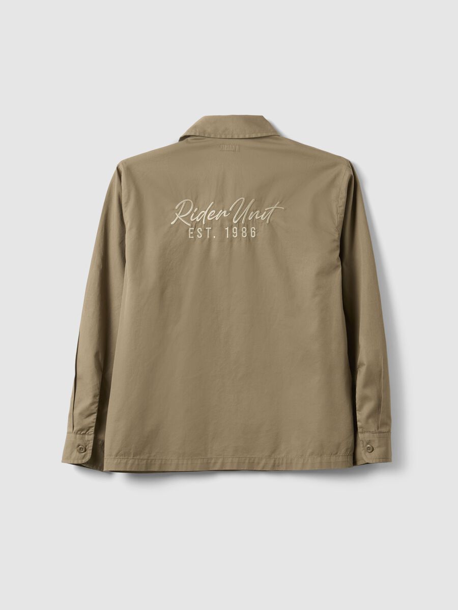 Camicia in puro cotone beige oversize fit da ragazzo_1