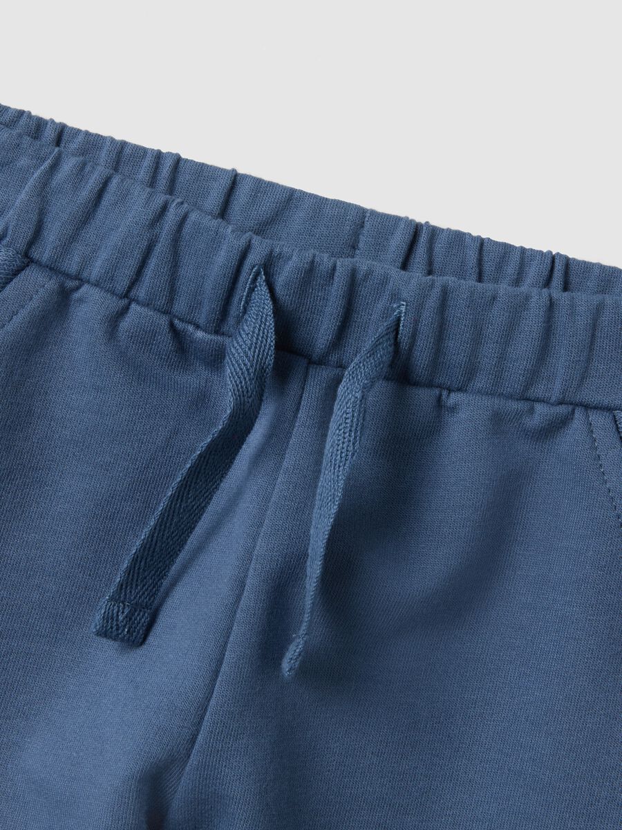 Blue pure cotton sweatshirt and trouser set for babies_3