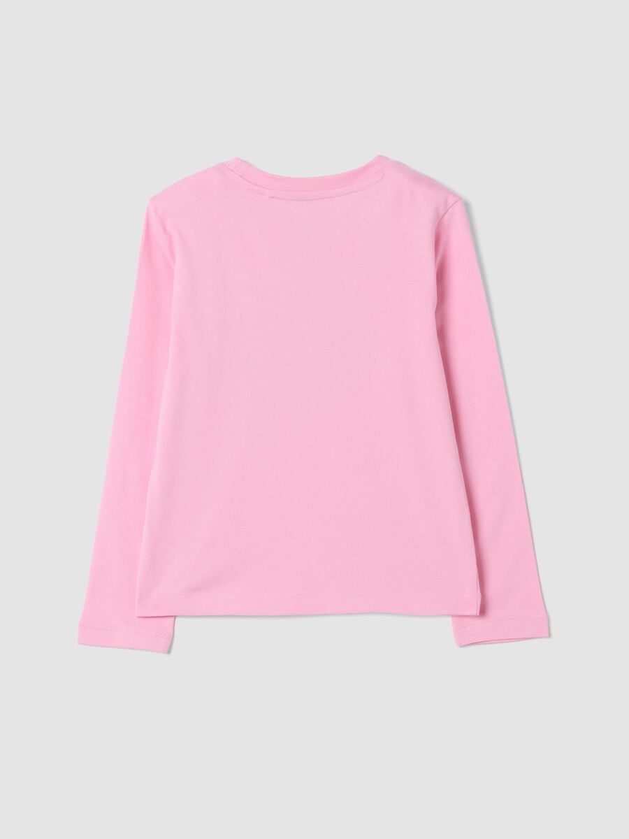 T-shirt rosa in puro cotone organico con girocollo_1