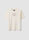 Beige pure cotton short-sleeve T-shirt_4