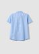 Boys&rsquo; light blue short-sleeve linen-cotton blend shirt, regular fit_1