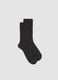 Grey ribbed socks in wool, viscose and stretch cashmere_0