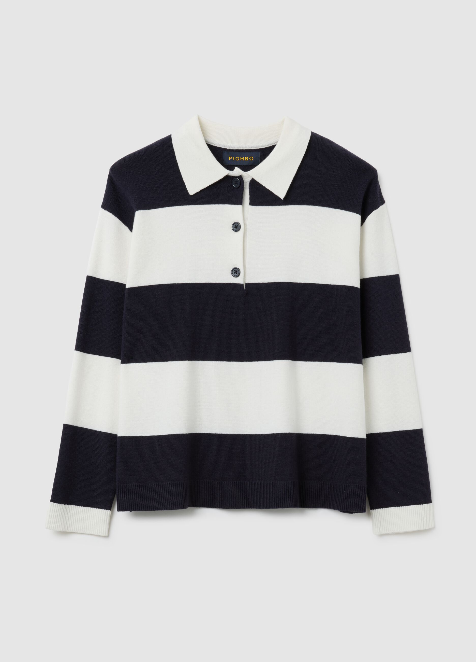 Regular fit blue and white mixed sweater