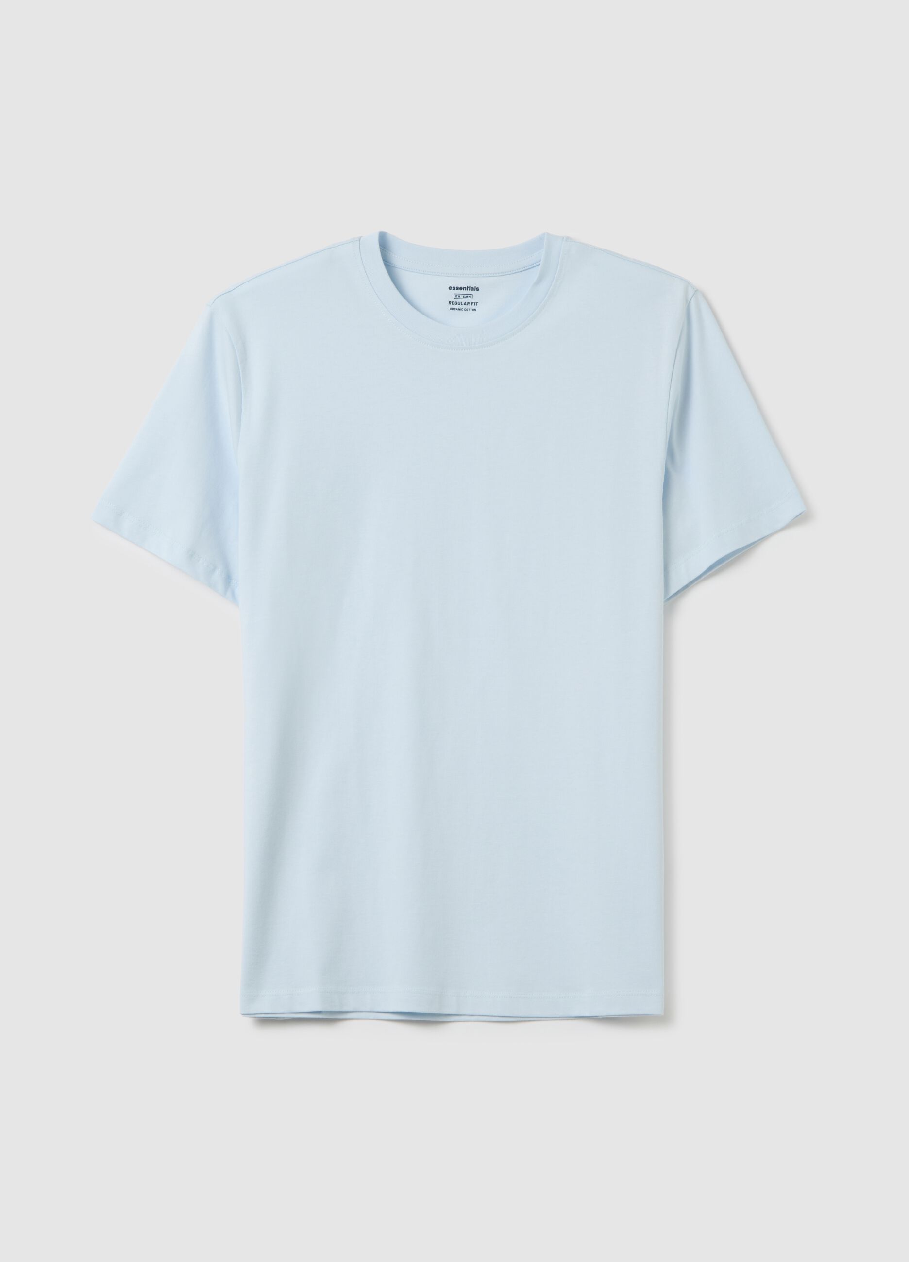 Men's blue regular fit pure cotton T-shirt