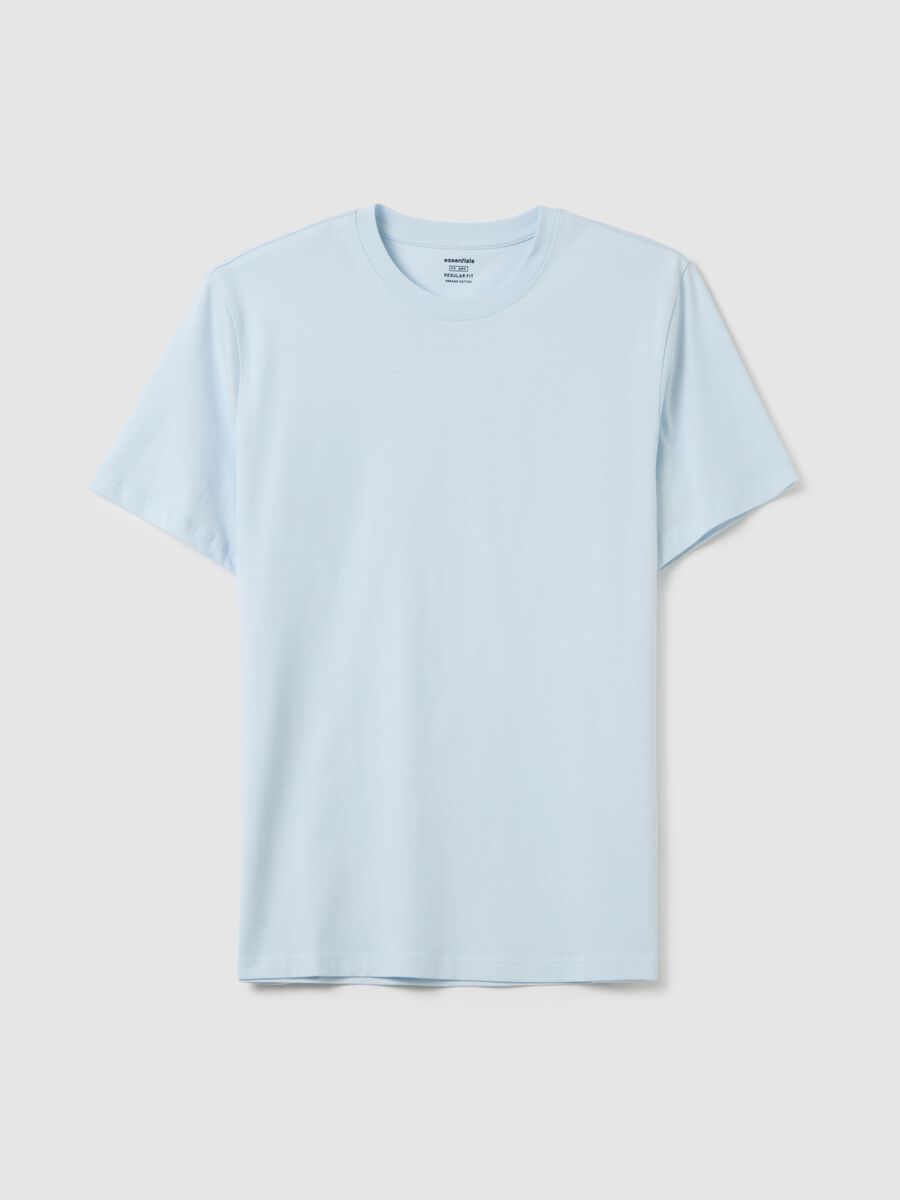 Men's regular fit light blue pure cotton T-shirt_4