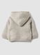 Giacca grigia con cappuccio in maglia a trecce_1