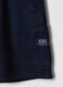 Boys' blue pure cotton cargo shorts with drawstring, regular fit_3