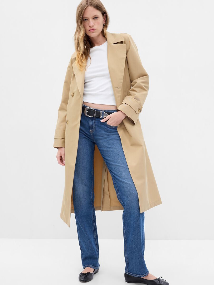 Long trench coat with raglan sleeves_0