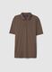 Brown short sleeve stretch cotton polo with regular fit_4