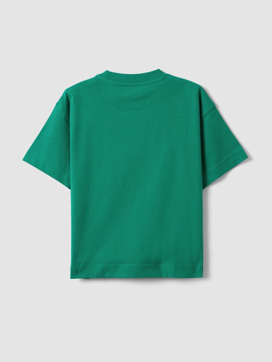 Kid's green pure cotton oversized fit t-shirt_4