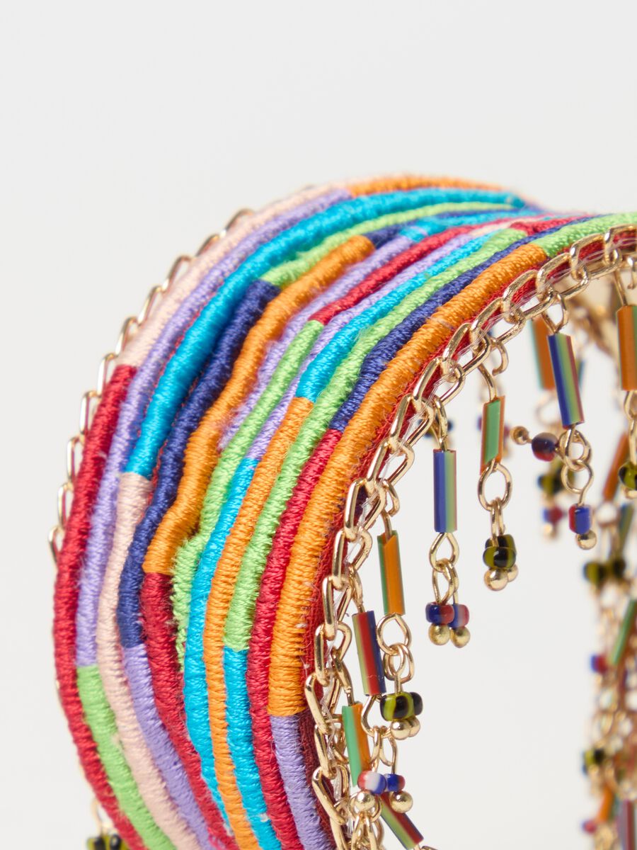 Solid bracelet with multicoloured strands and beads_2