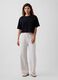 Wide-leg cotton-blend trousers_0