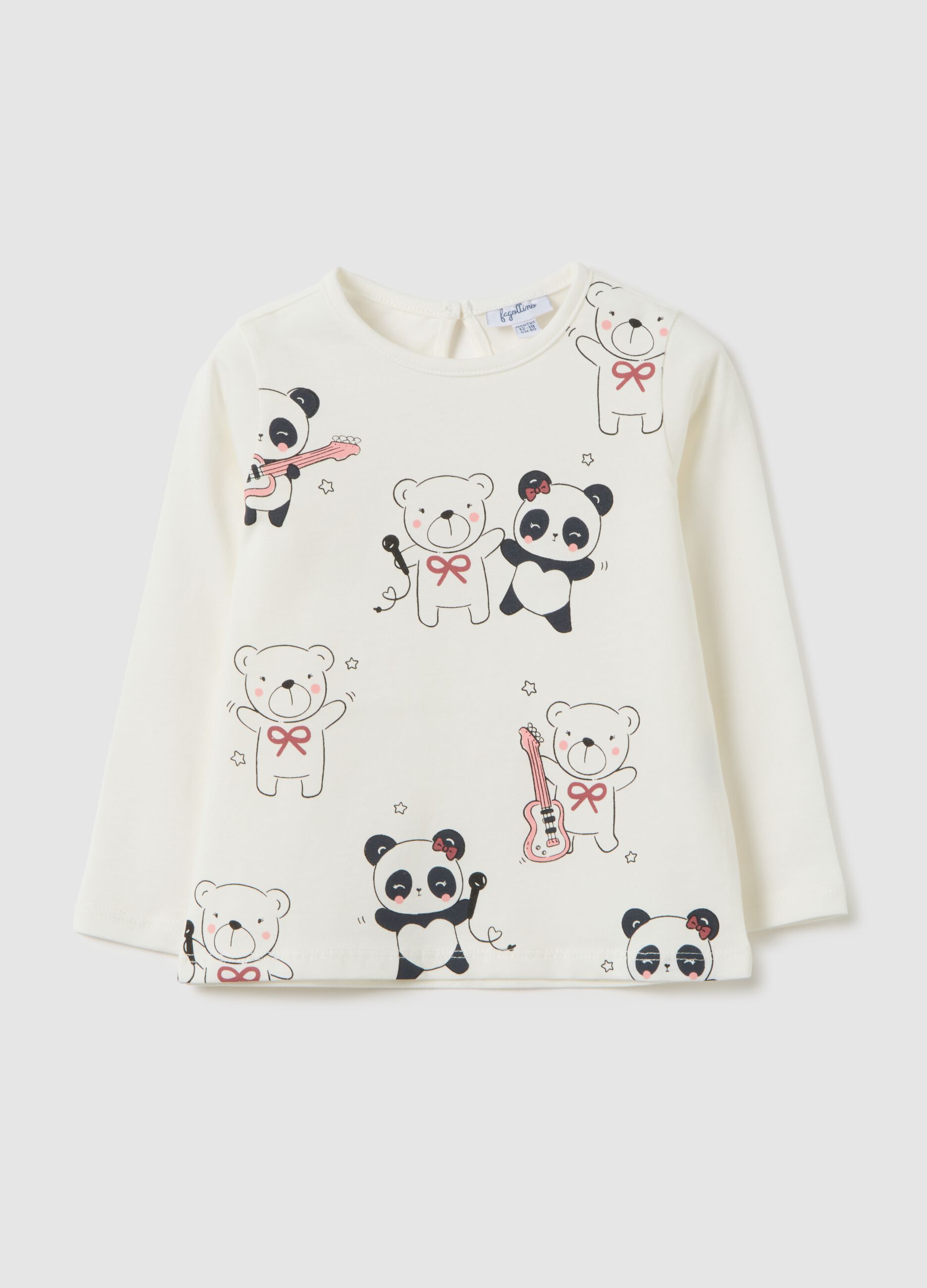 Maglietta da neonata in puro cotone bianca regular fit