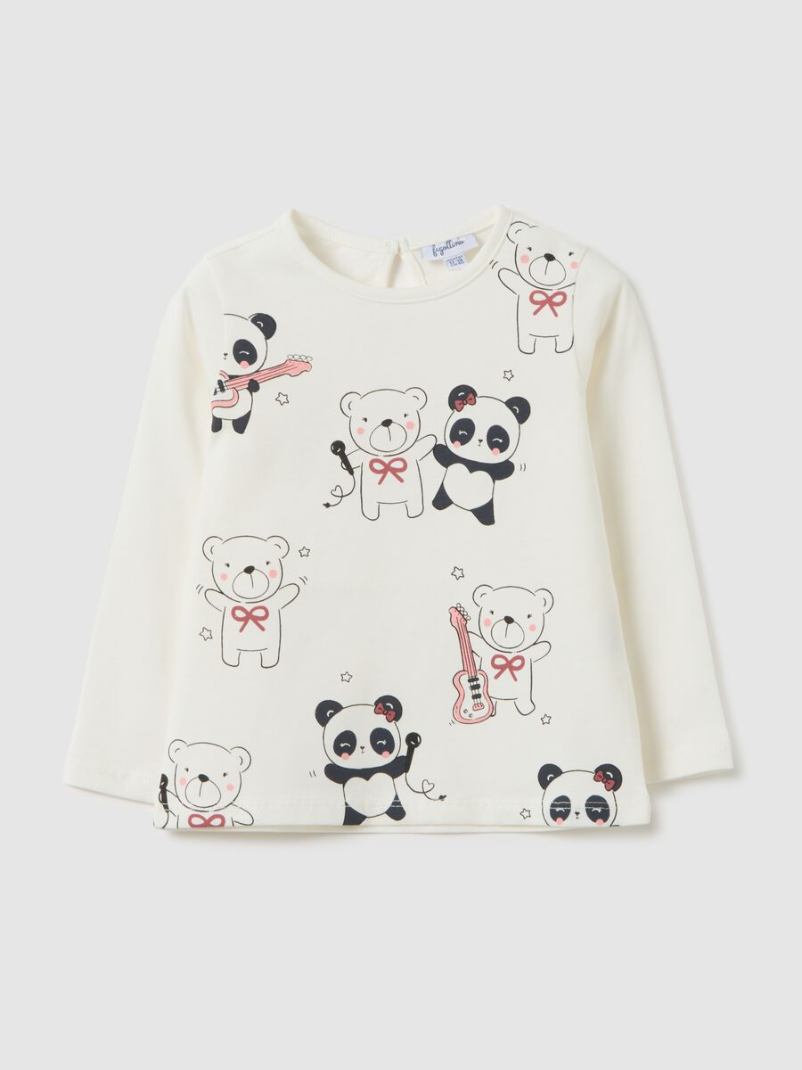 Maglietta da neonata in puro cotone bianca regular fit_0