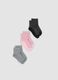 3-pack of multicolour glitter ribbed ankle socks in stretch organic cotton_0