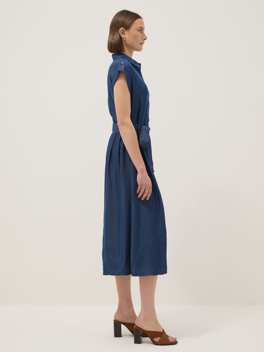 Pure blue lyocell dress in regular fit_1