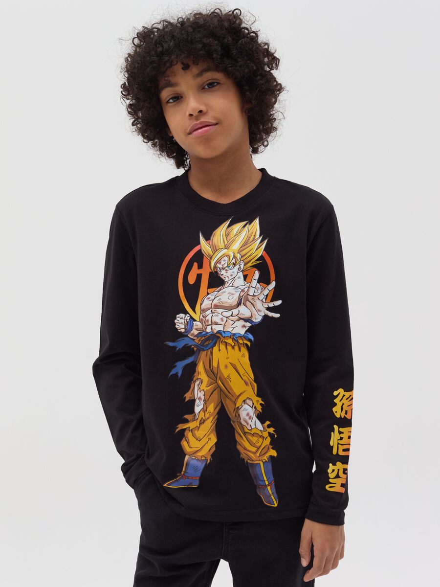 T-shirt a maniche lunghe con stampa Goku _0