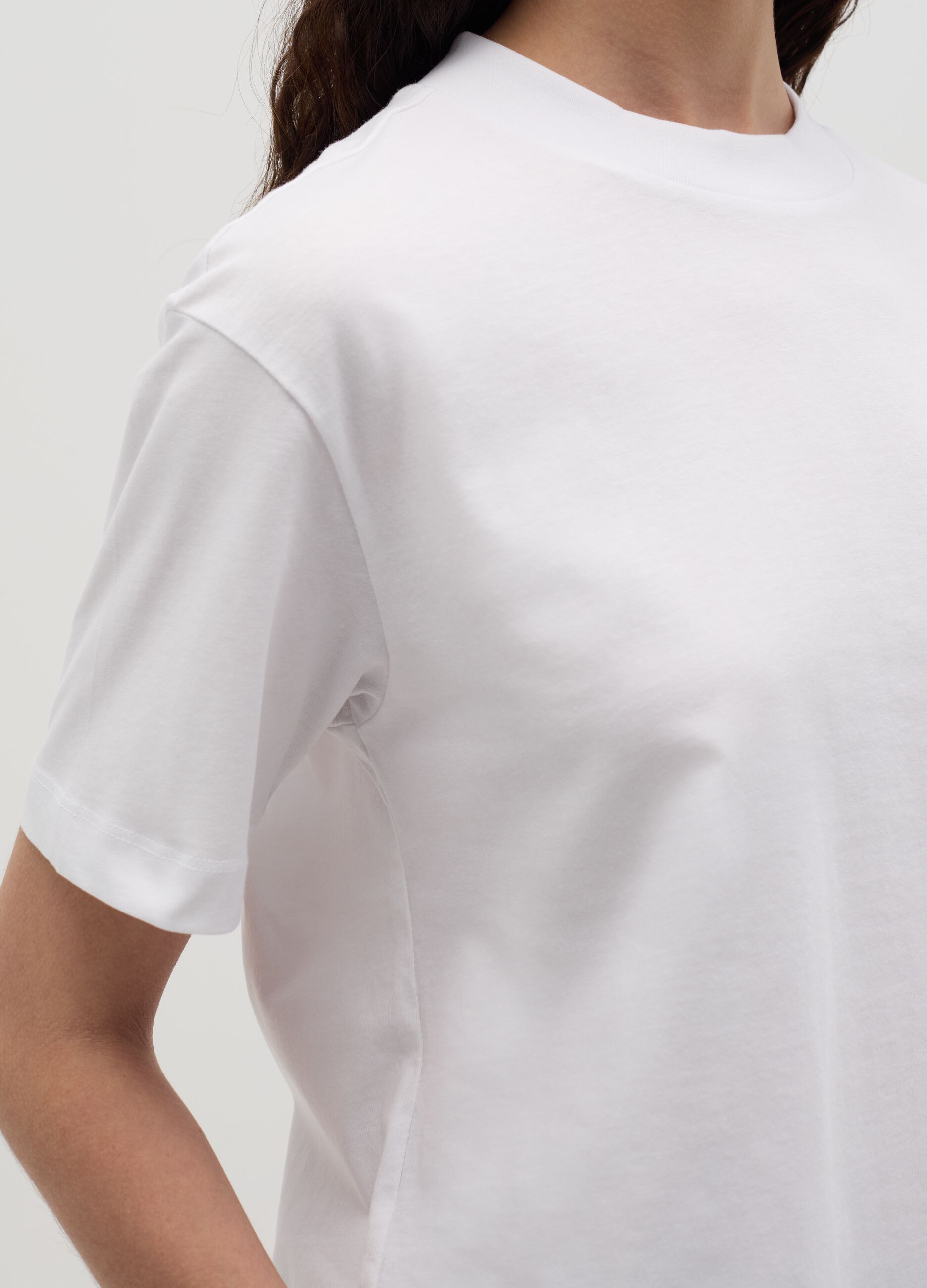 Solid colour cotton T-shirt