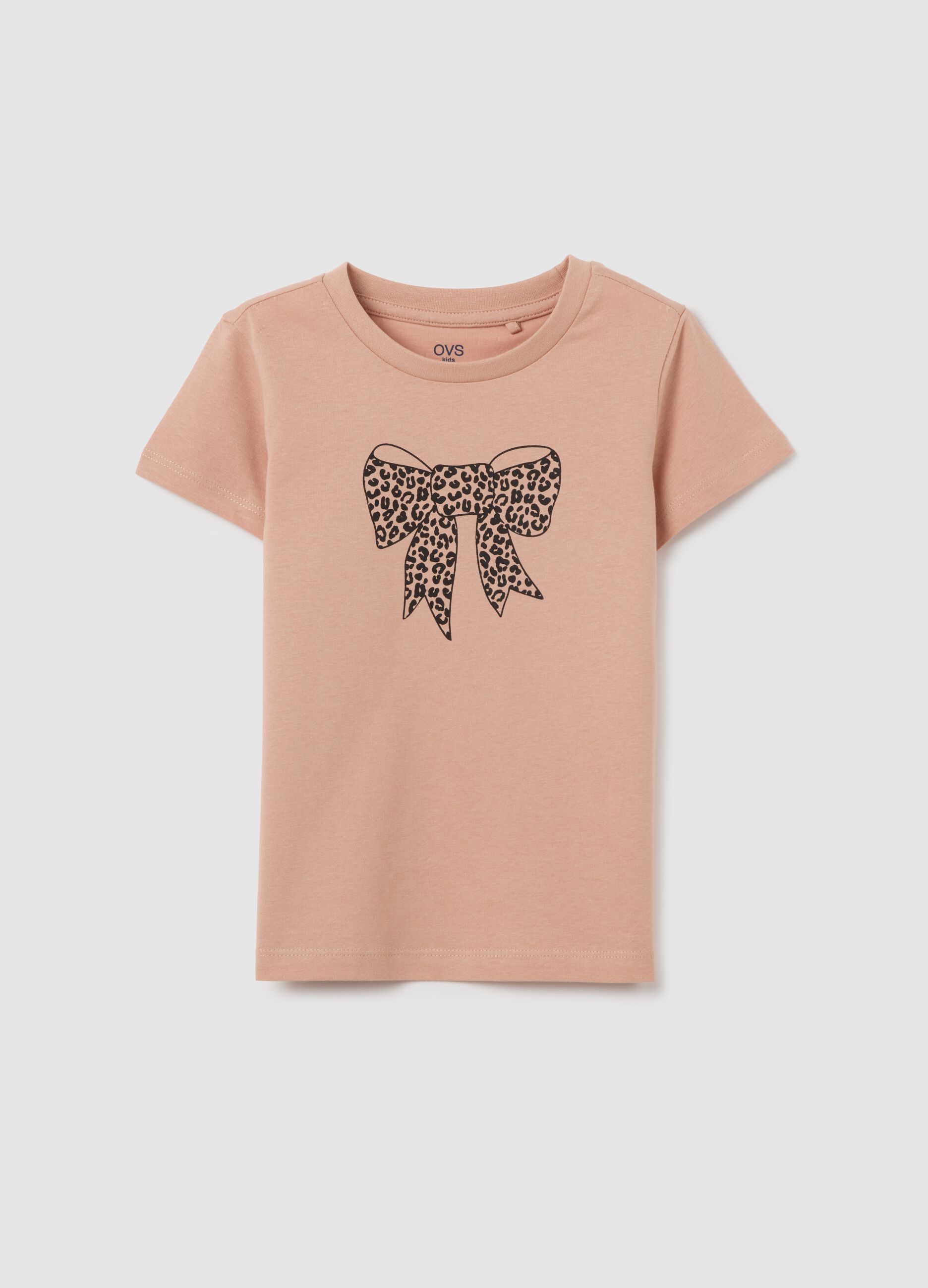 Girls' Pink Pure Cotton T-shirt Regular Fit with Print