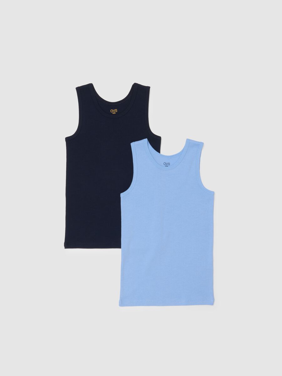 Kids' multicolour regular fit cotton tank top pack_0