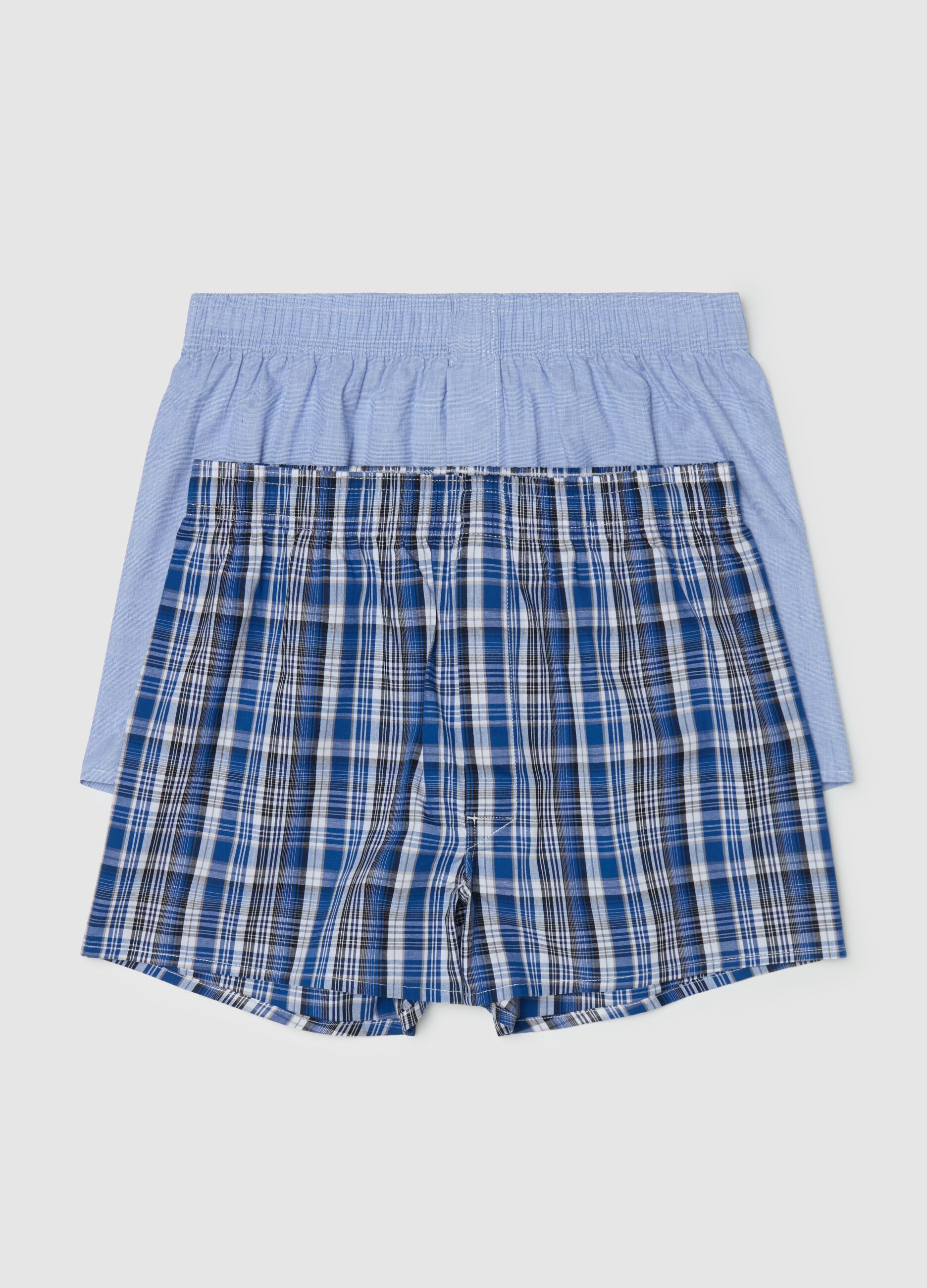 Bipack boxer in tela di cotone
