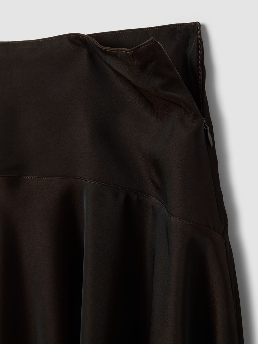 Gonna marrone midi con orlo asimmetrico_2