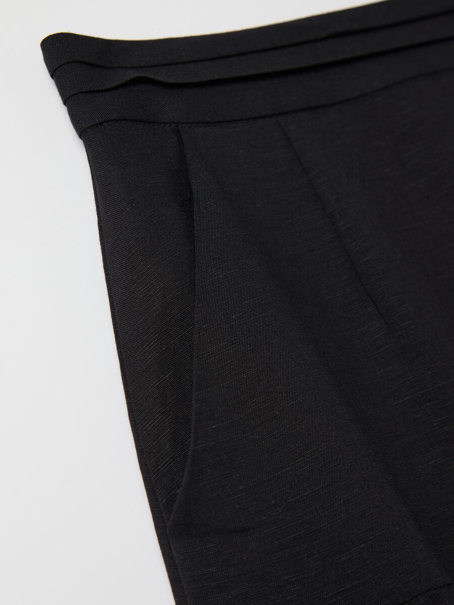 Long black skirt in linen and viscose_5