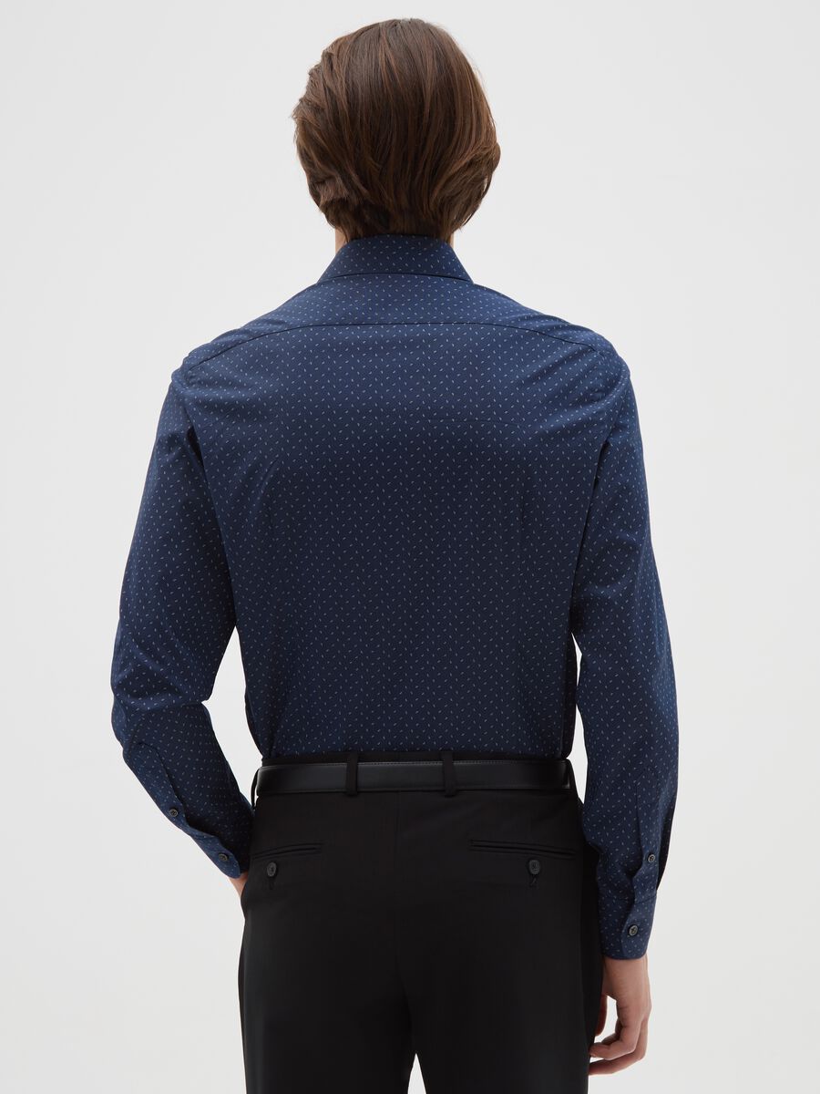 Multicolour stretch cotton slim fit shirt_2