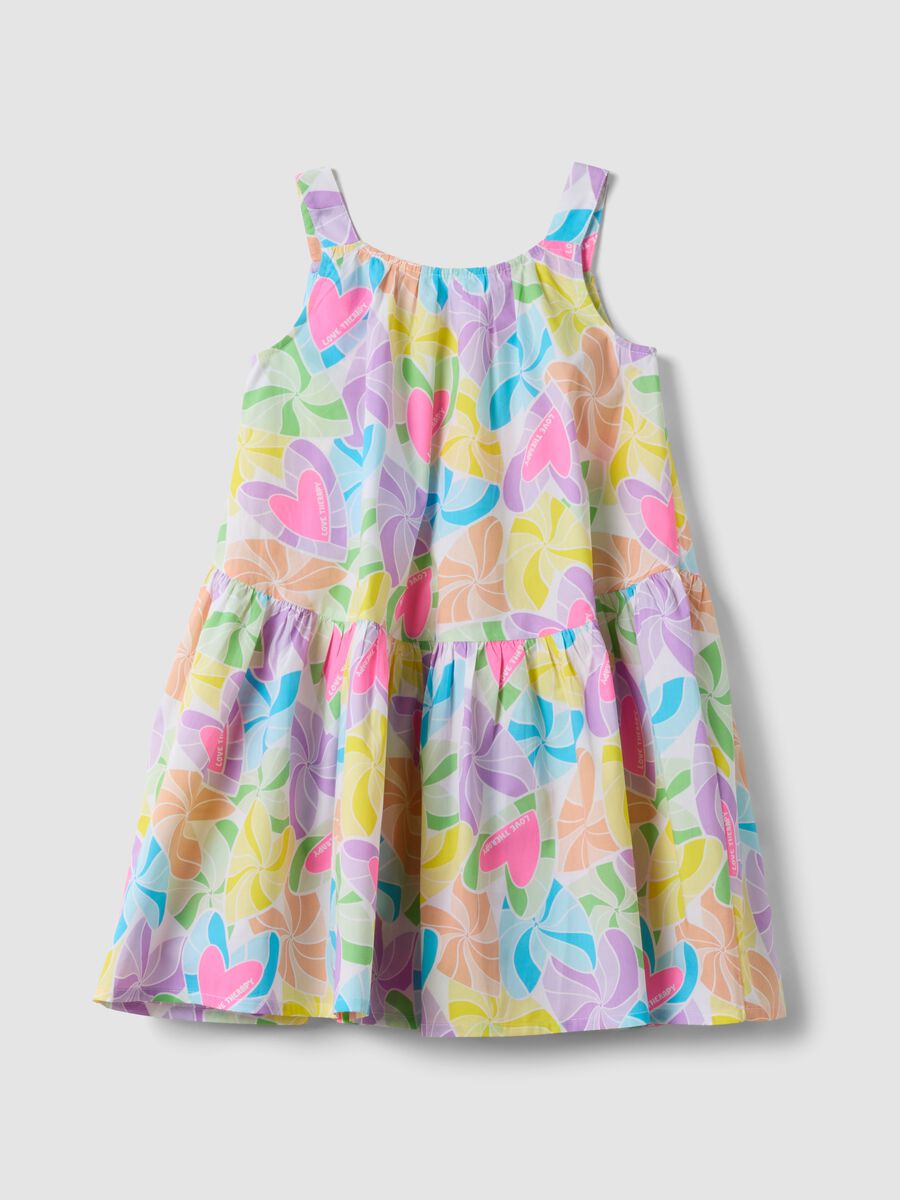 Multicoloured pure cotton heart-print dress_0