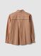 Camicia marrone a righe in popeline di puro cotone regular fit_2