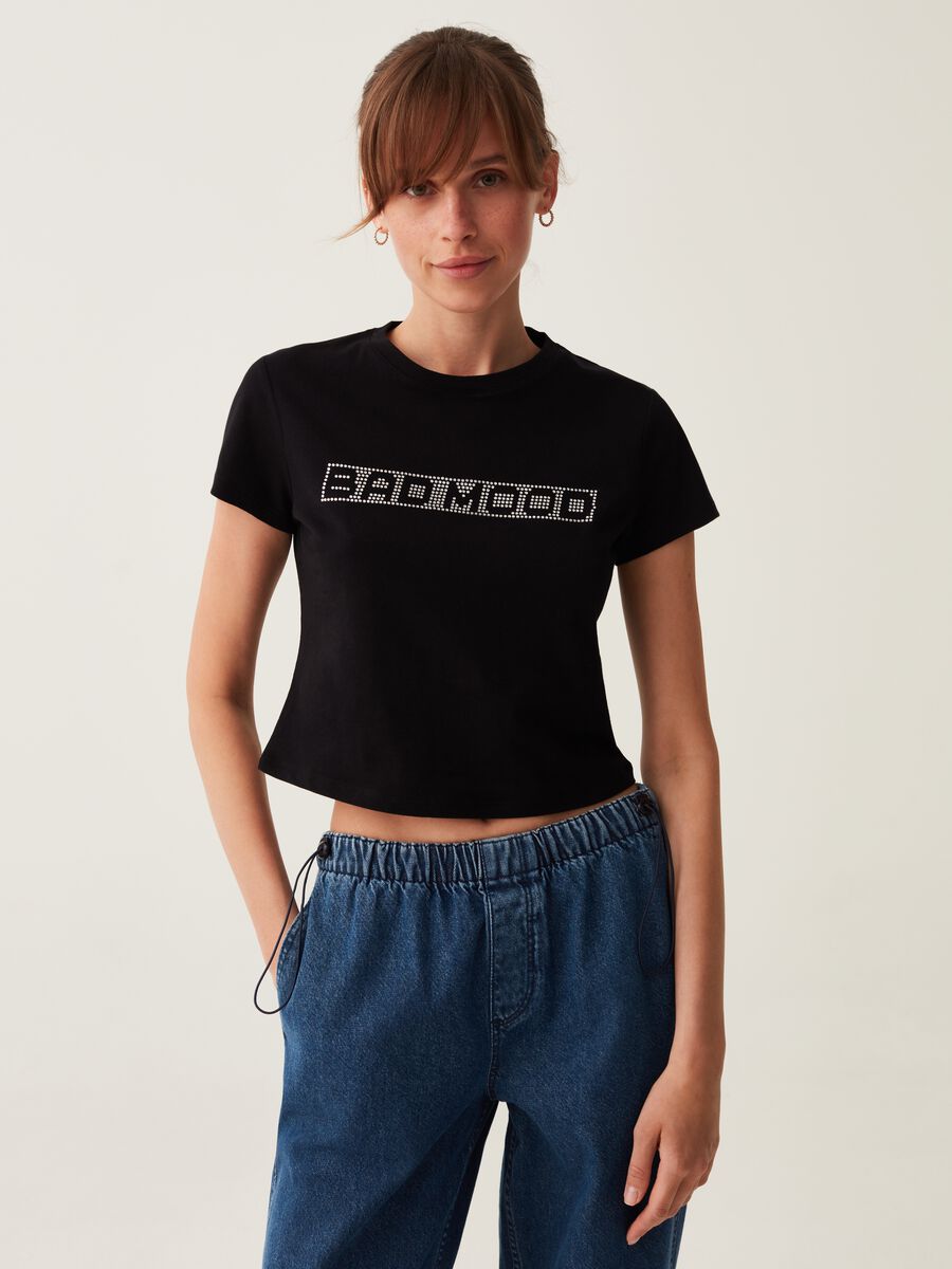 T-shirt cropped in cotone_1