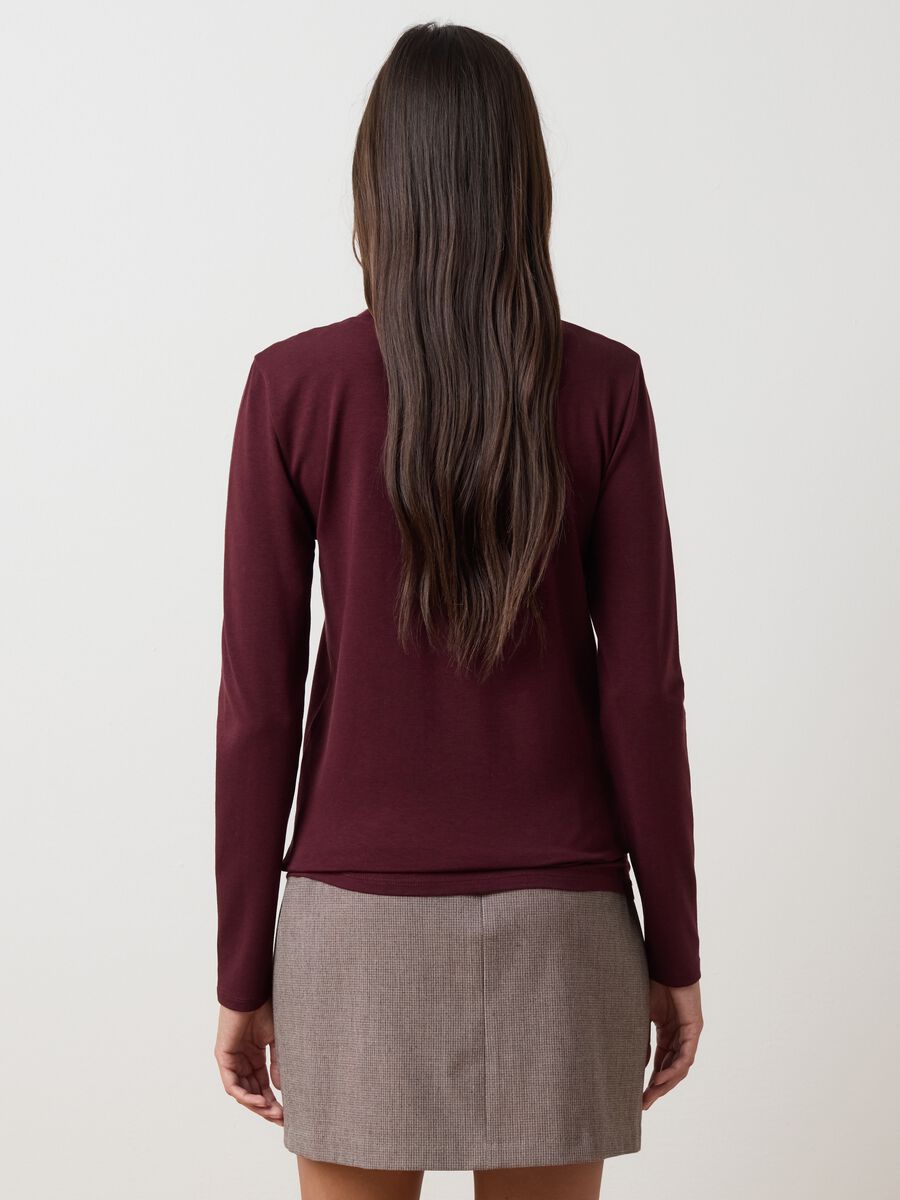 Brown stretchy cotton blend sweater regular fit_3