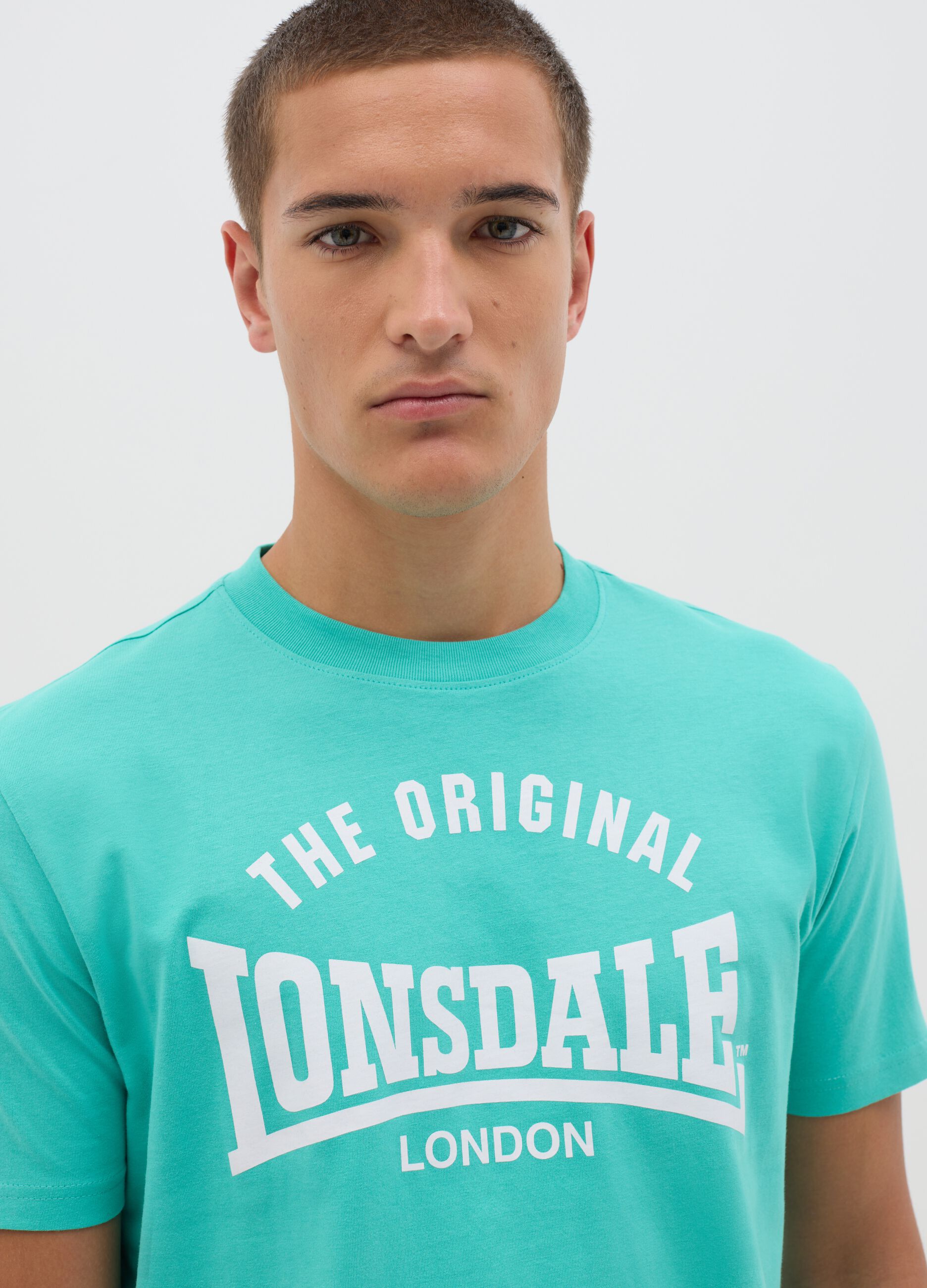 Men's Aqua Green T-shirt with Lonsdale Logo