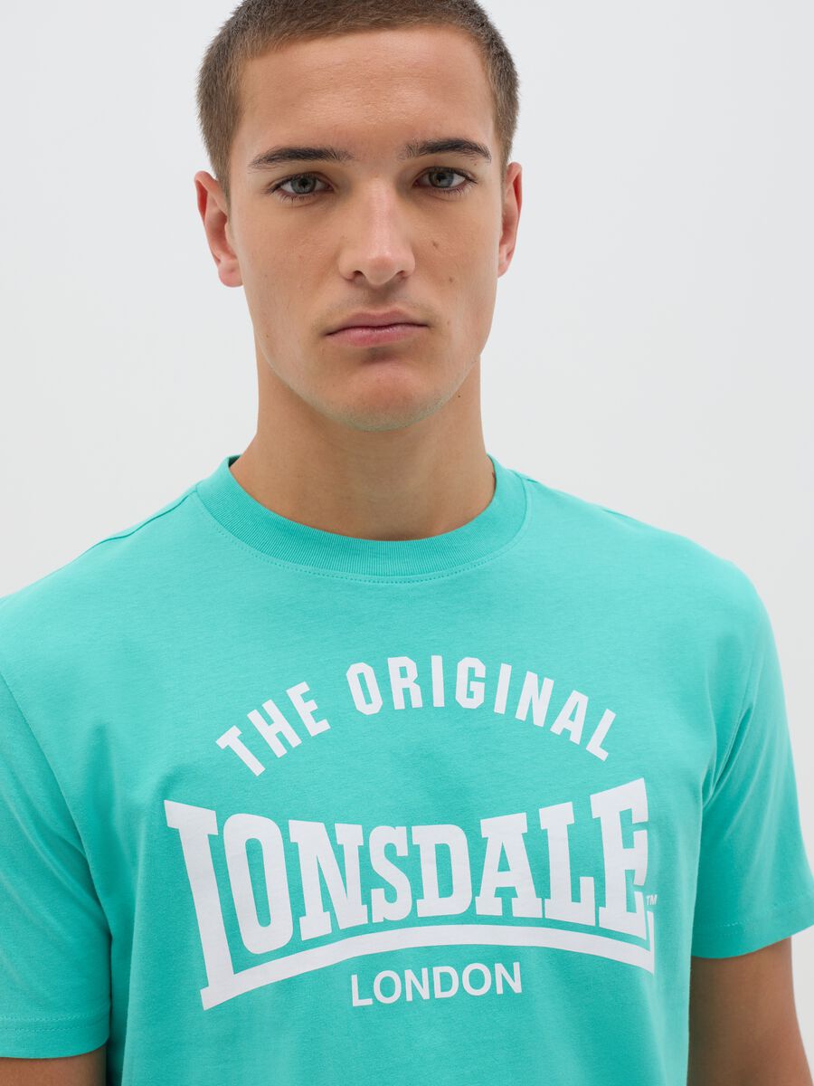 Men's Aqua Green T-shirt with Lonsdale Logo_1