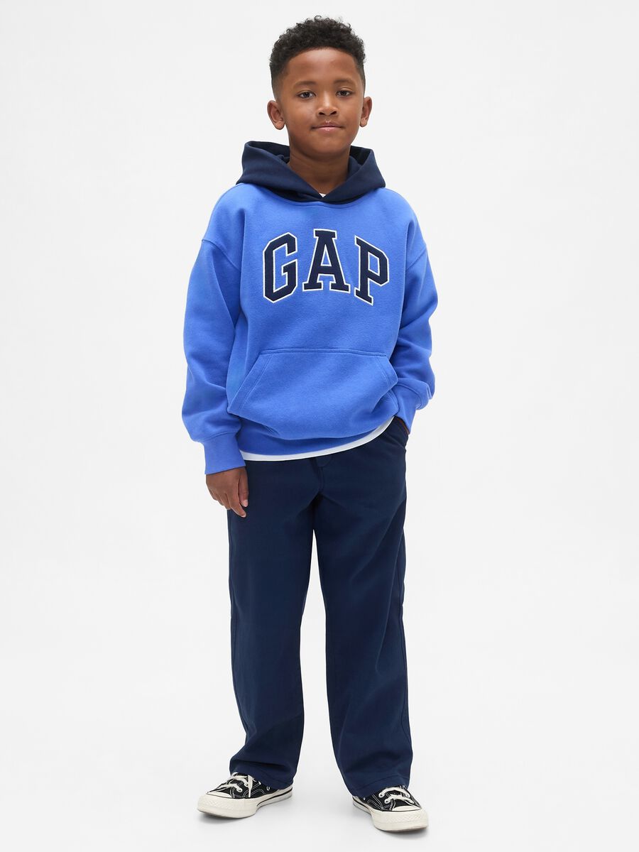 Pantaloni blu per bambino in tessuto elasticizzato_0