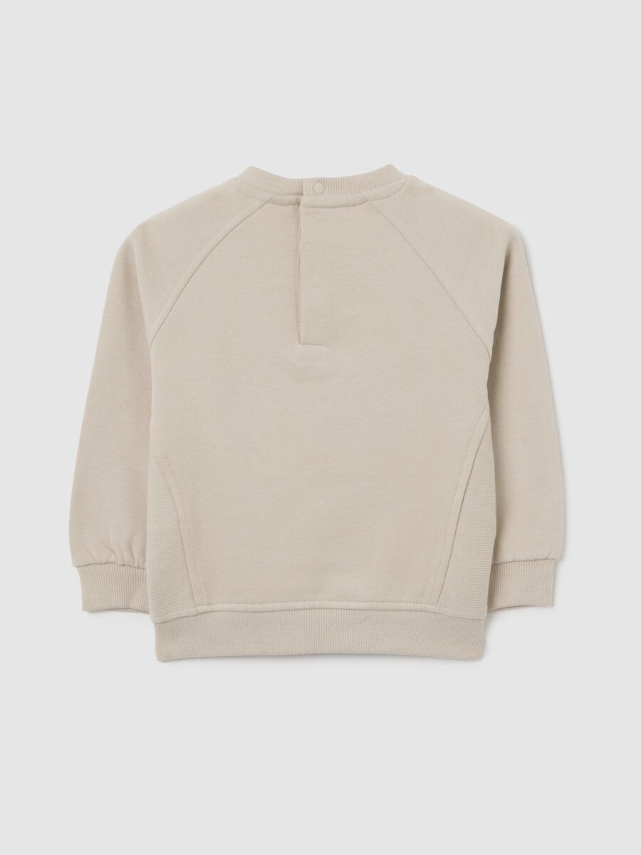 Beige sweatshirt with raccoon embroidery_1