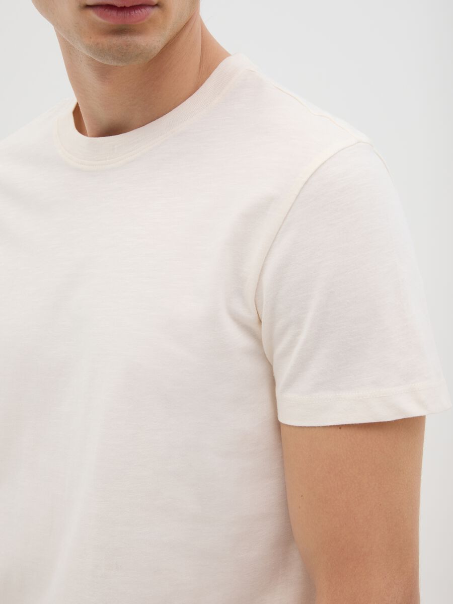 Men's white cotton fitted T-shirt_2