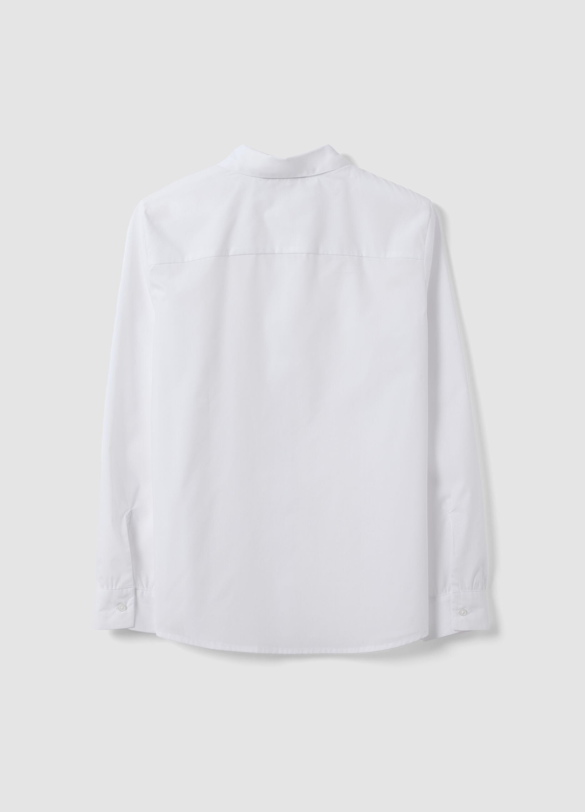 White long-sleeve slim-fit shirt
