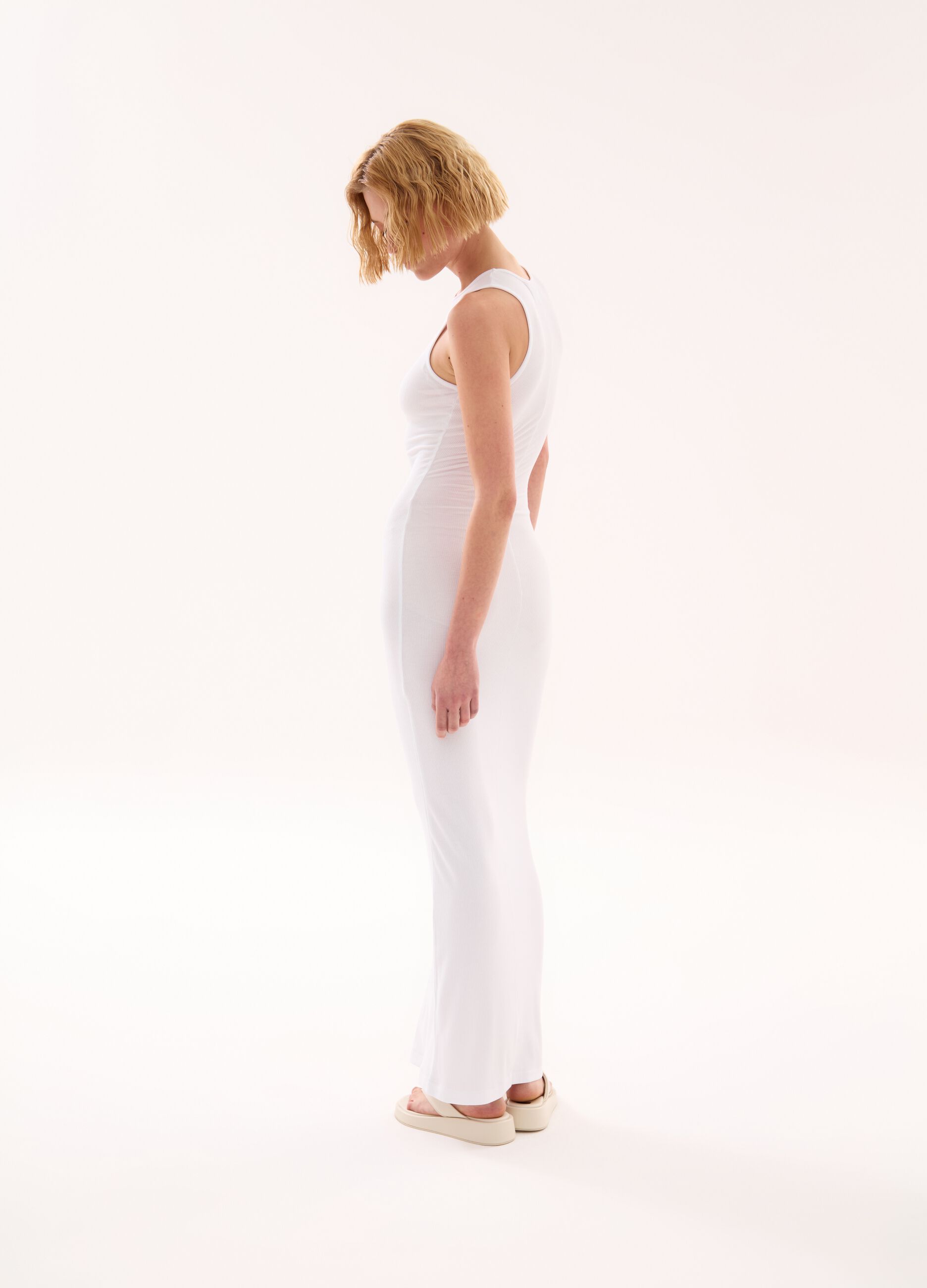 Long Shape Dress White