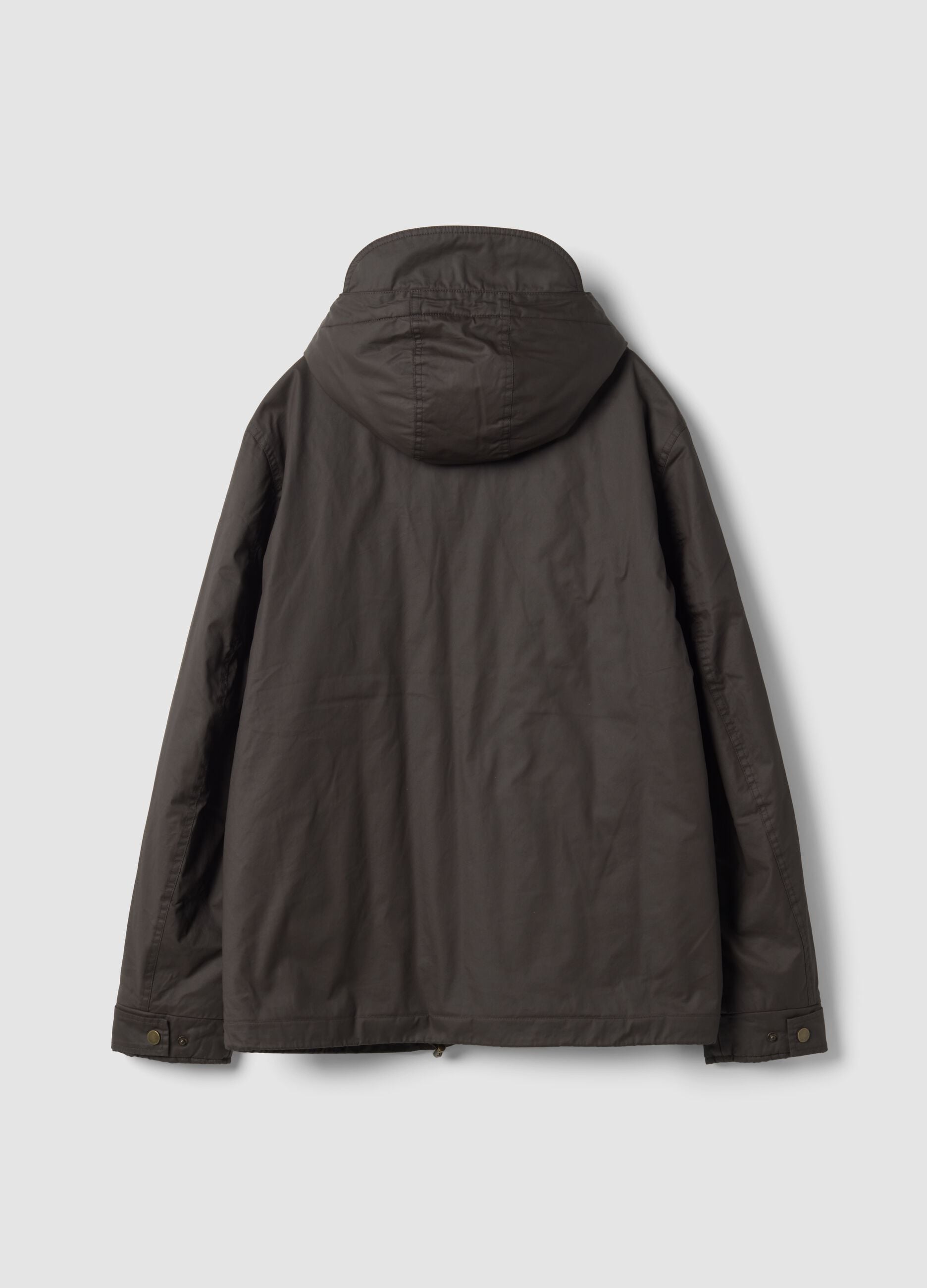 Brown pure cotton hooded jacket